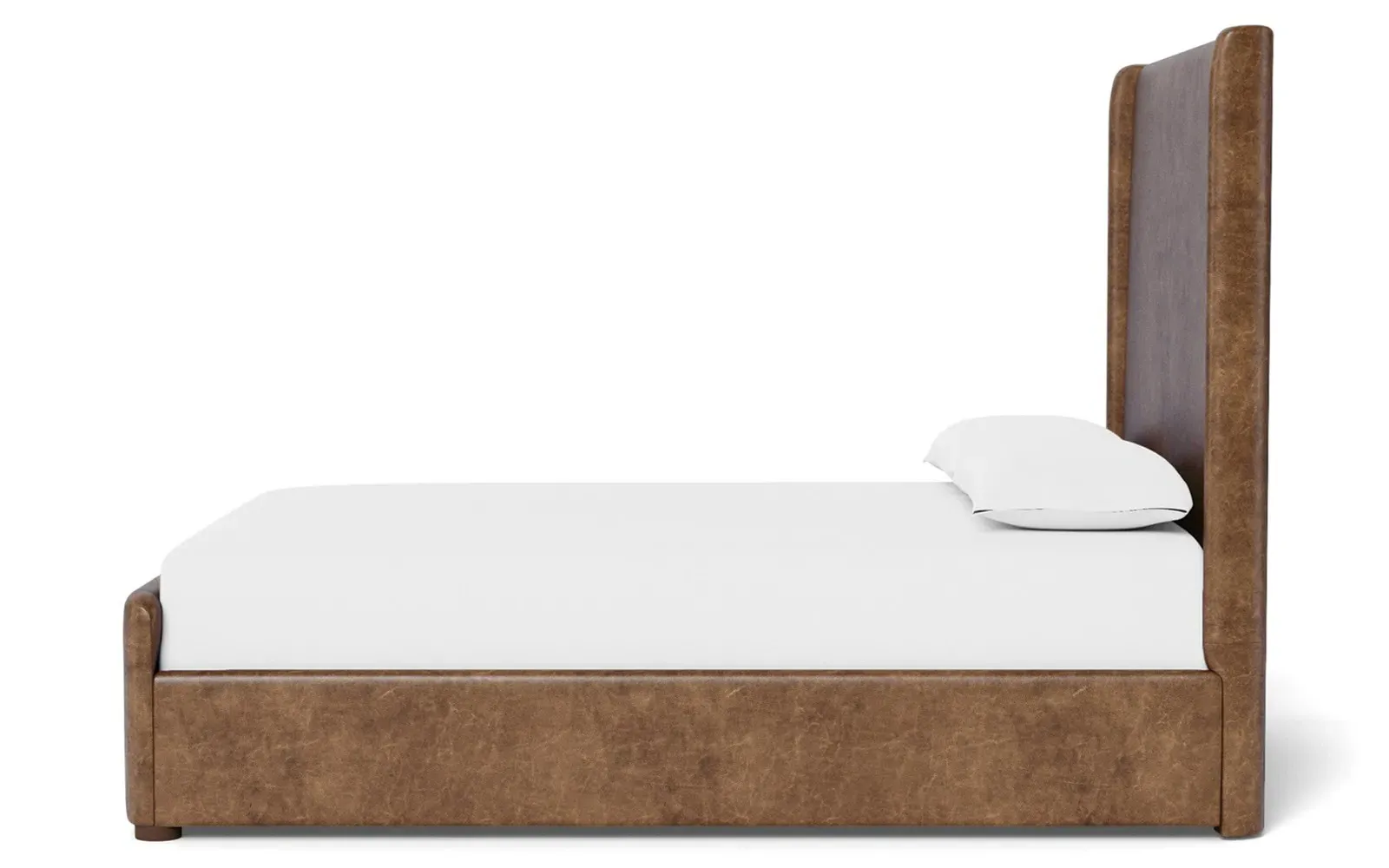Althea Queen Size Bed Frame - Milk Chocolate, Leather