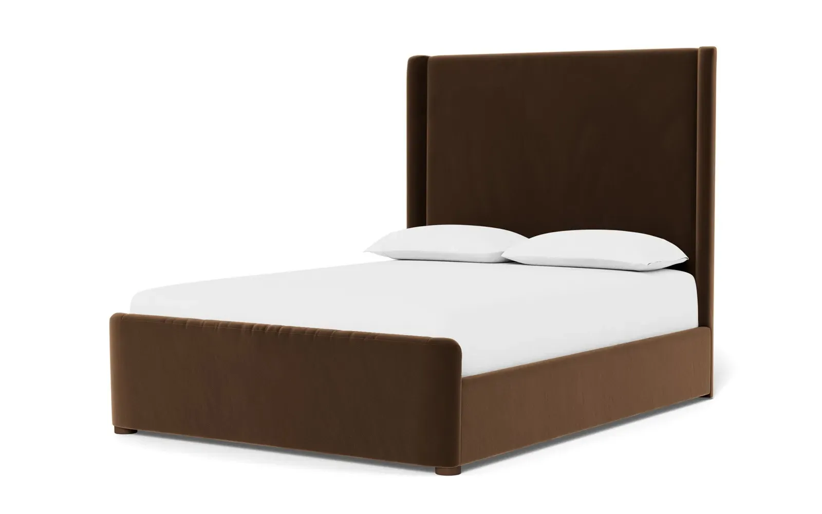Althea Queen Size Bed Frame - Molasses, Performance Velvet