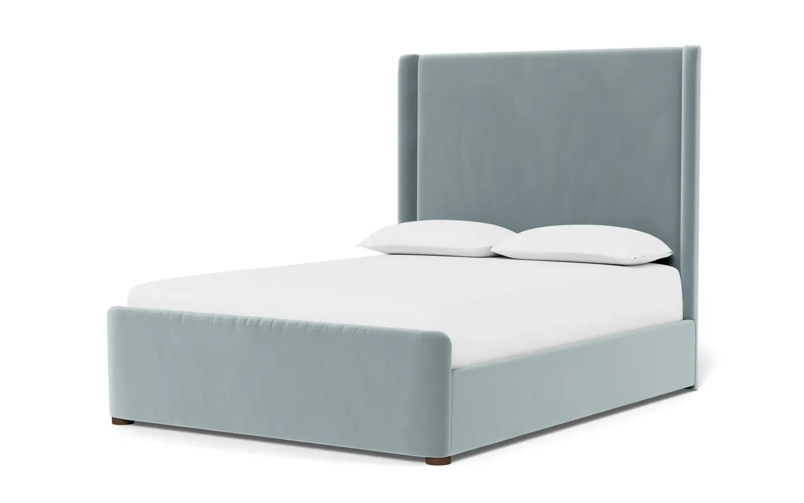 Althea Queen Size Bed Frame - Saltwater Blue, Performance Velvet