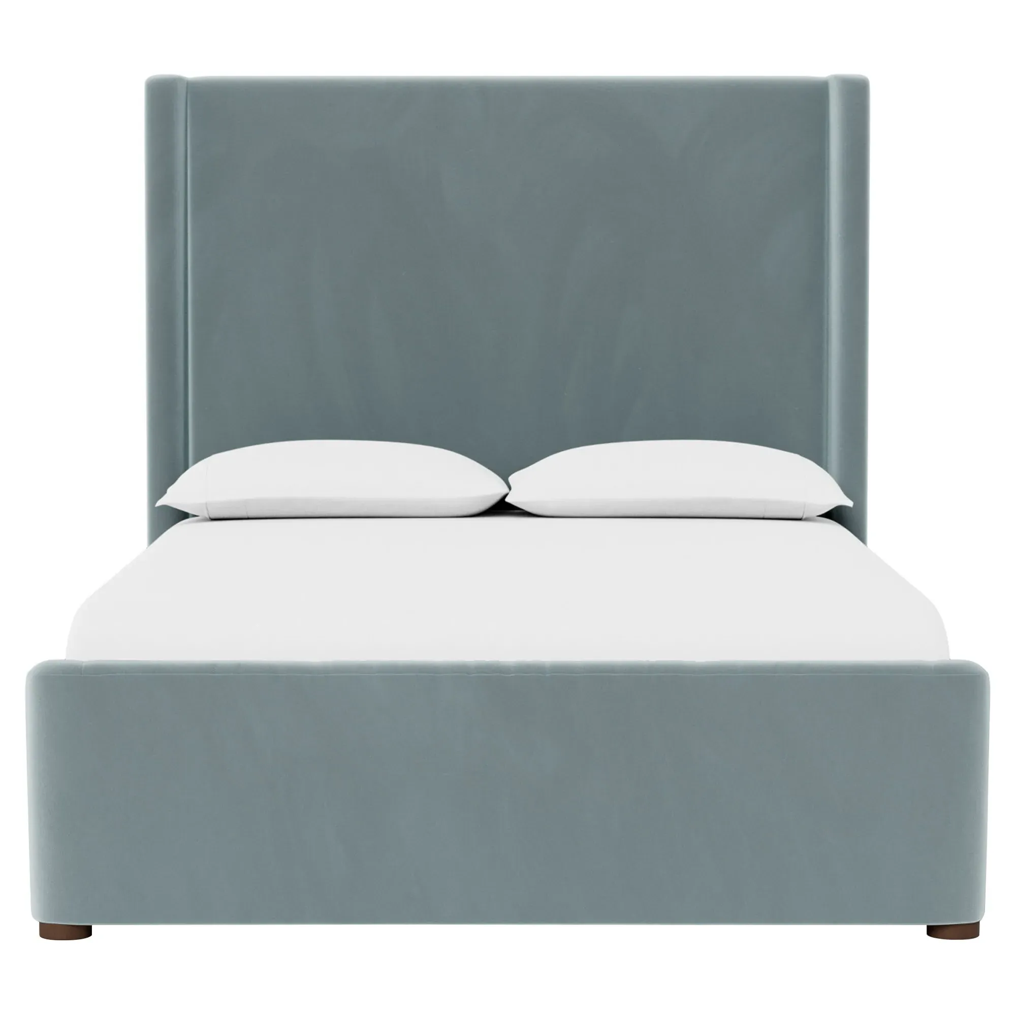 Althea Queen Size Bed Frame - Saltwater Blue, Performance Velvet