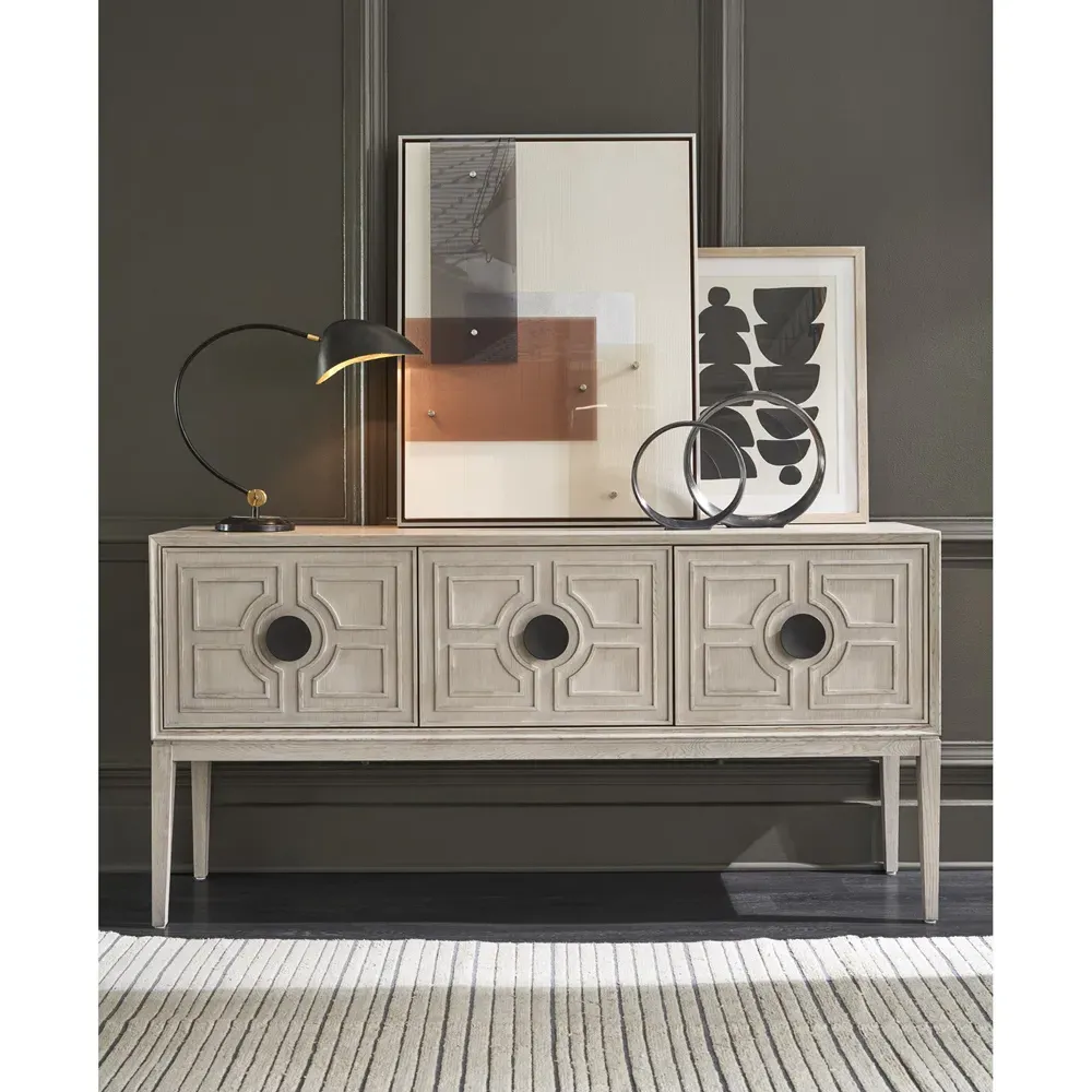 Alva Sideboard with Carved Details - Brown, Oak