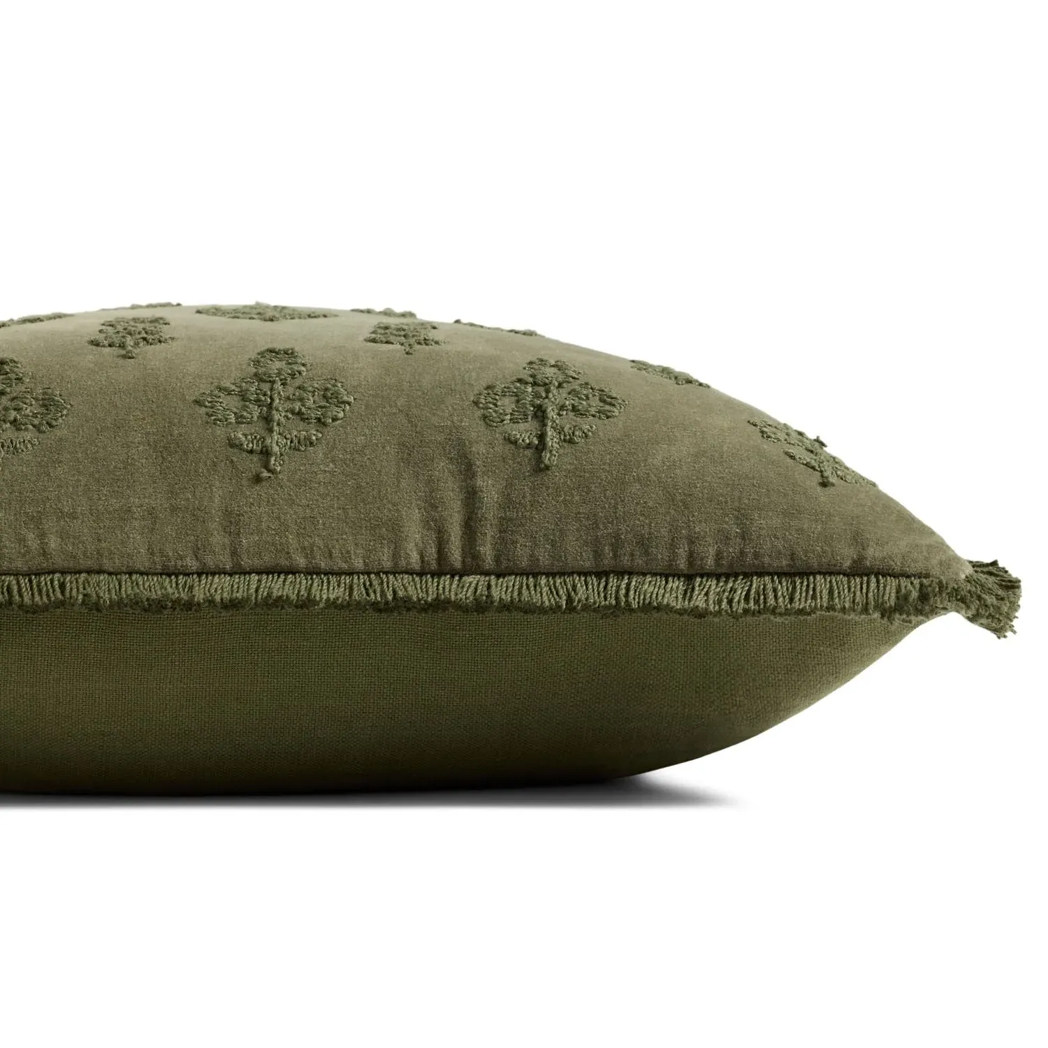 Alveth Square Throw Pillow - Green, Cotton