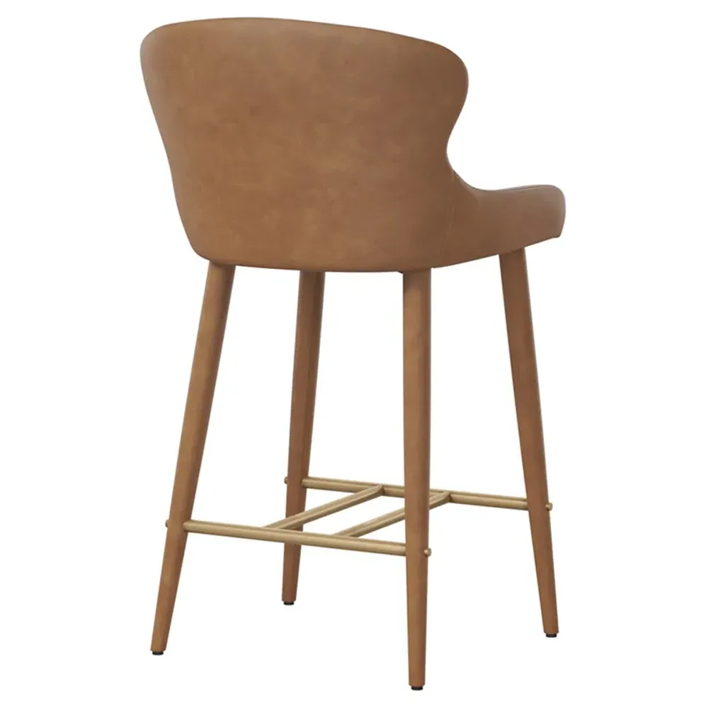 Alvira Counter Stool - Brown, Faux Leather