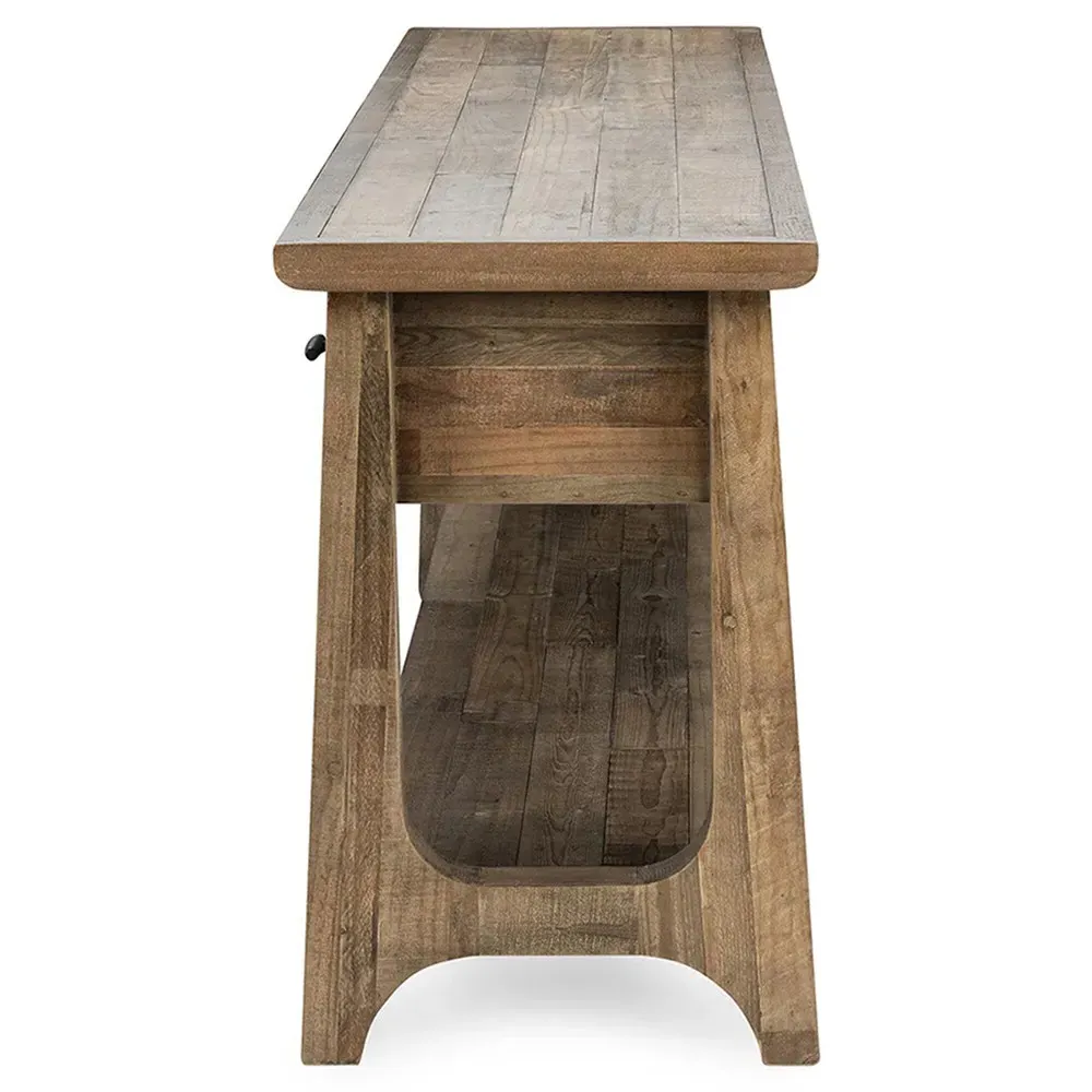 Alwin Rectangular Console Table - Brown, Reclaimed Pine