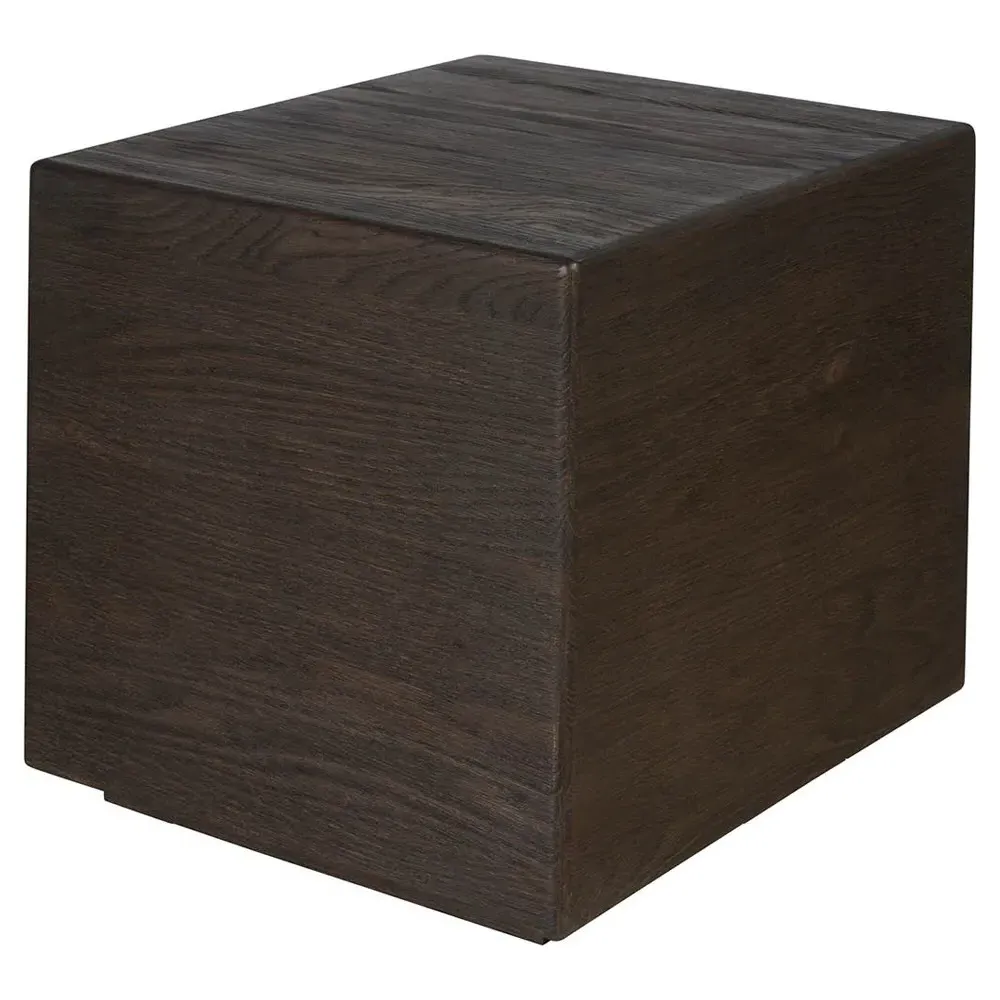 Alwyn Block End Table - Brown Oak