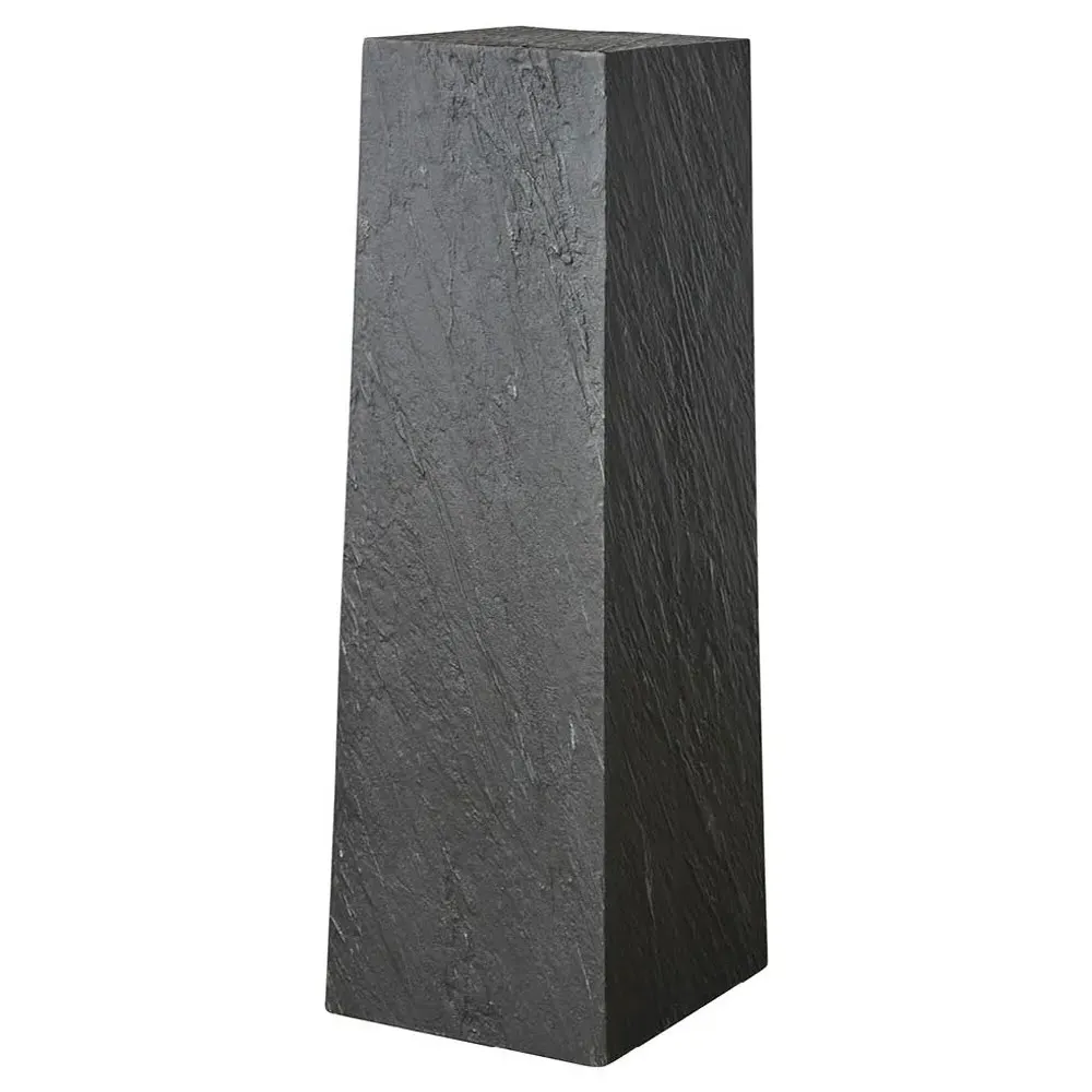 Alwyn Travertine Plinth Pedestal - Black, Oak