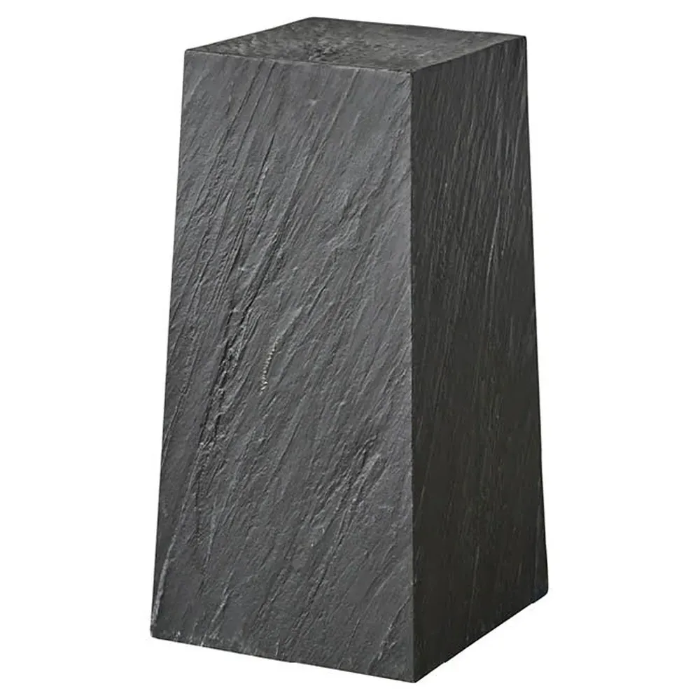 Alwyn Travertine Plinth Pedestal - Black, Oak