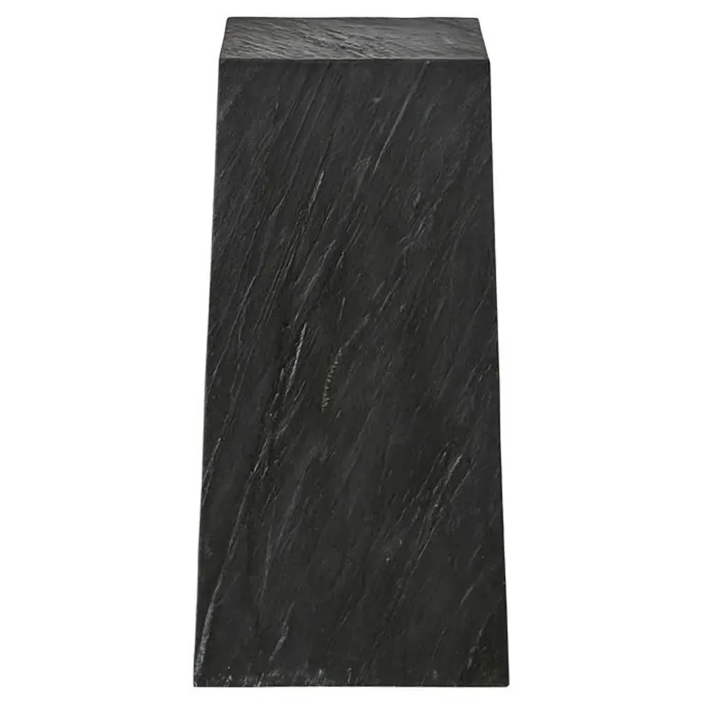 Alwyn Travertine Plinth Pedestal - Black, Oak image