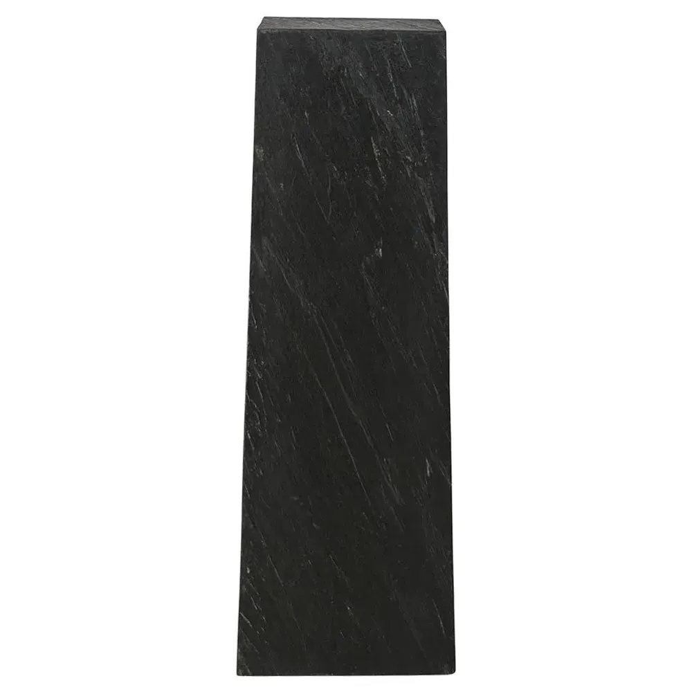 Alwyn Travertine Plinth Pedestal - Black, Oak
