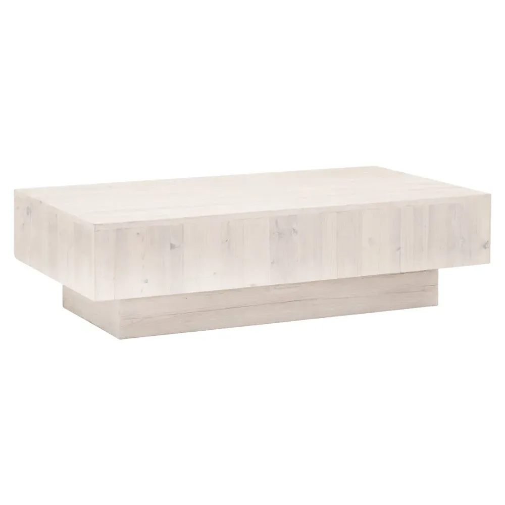 Alyce Rectangular Coffee Table - White Wash, Reclaimed Pine