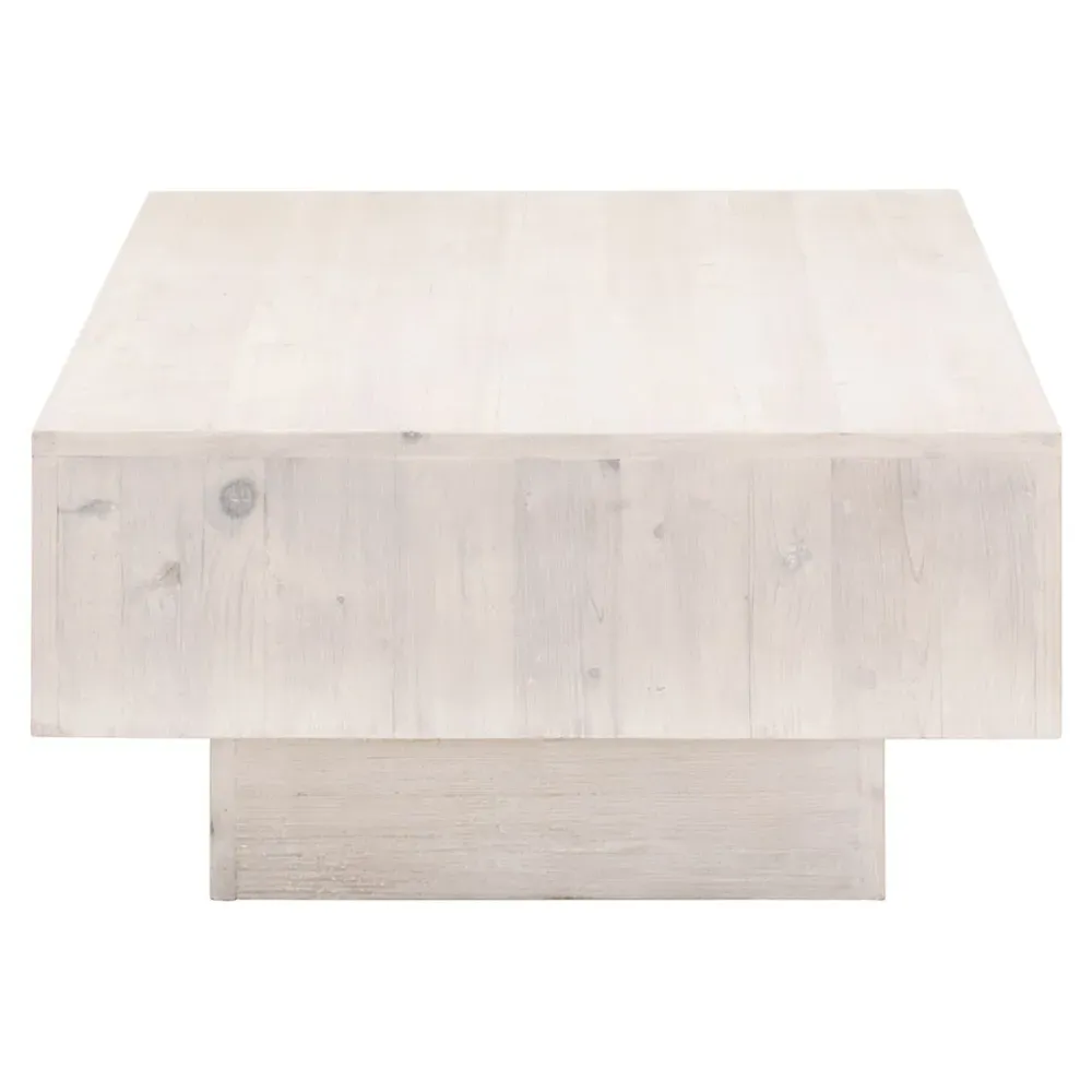 Alyce Rectangular Coffee Table - White Wash, Reclaimed Pine