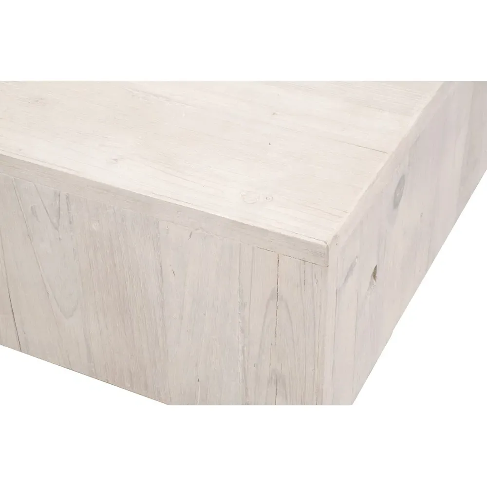 Alyce Rectangular Coffee Table - White Wash, Reclaimed Pine