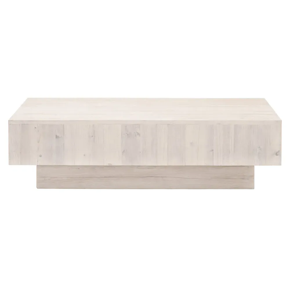 Alyce Rectangular Coffee Table - White Wash, Reclaimed Pine image