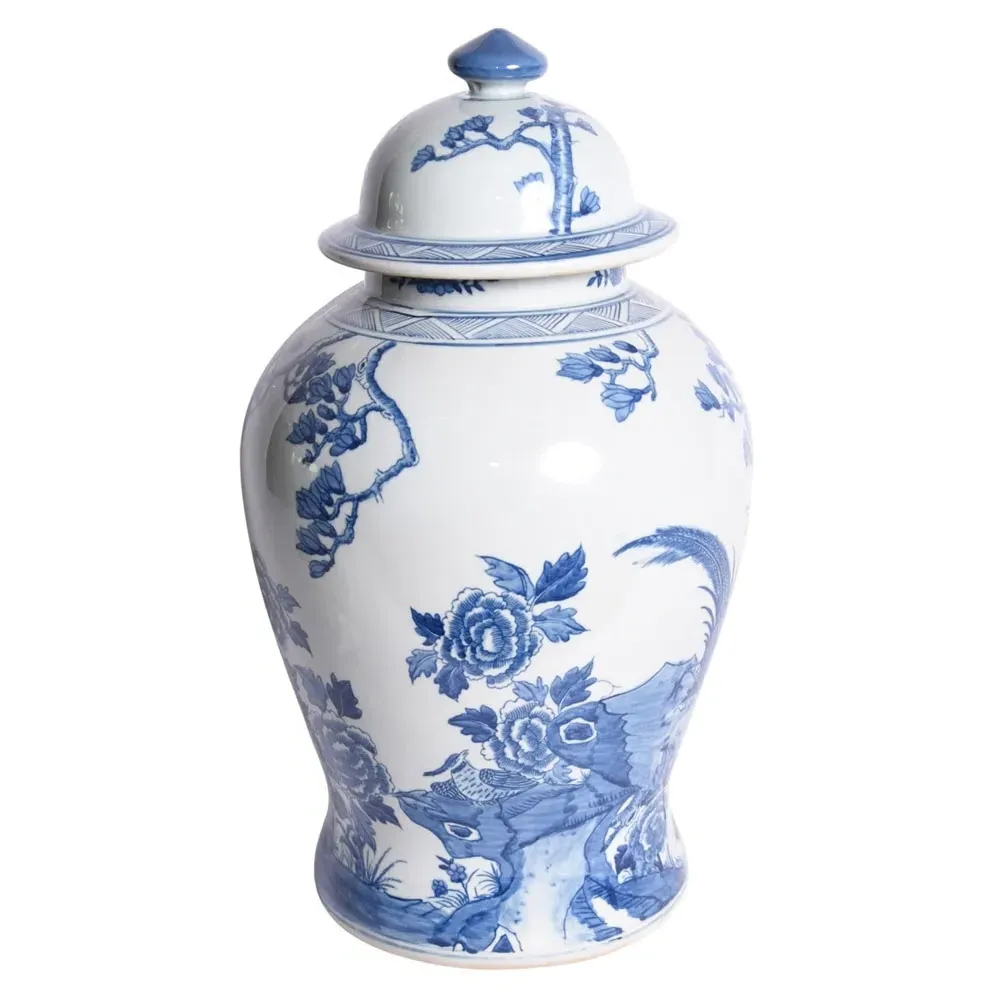 Amalia Decorative Ginger Jar - Blue, Porcelain