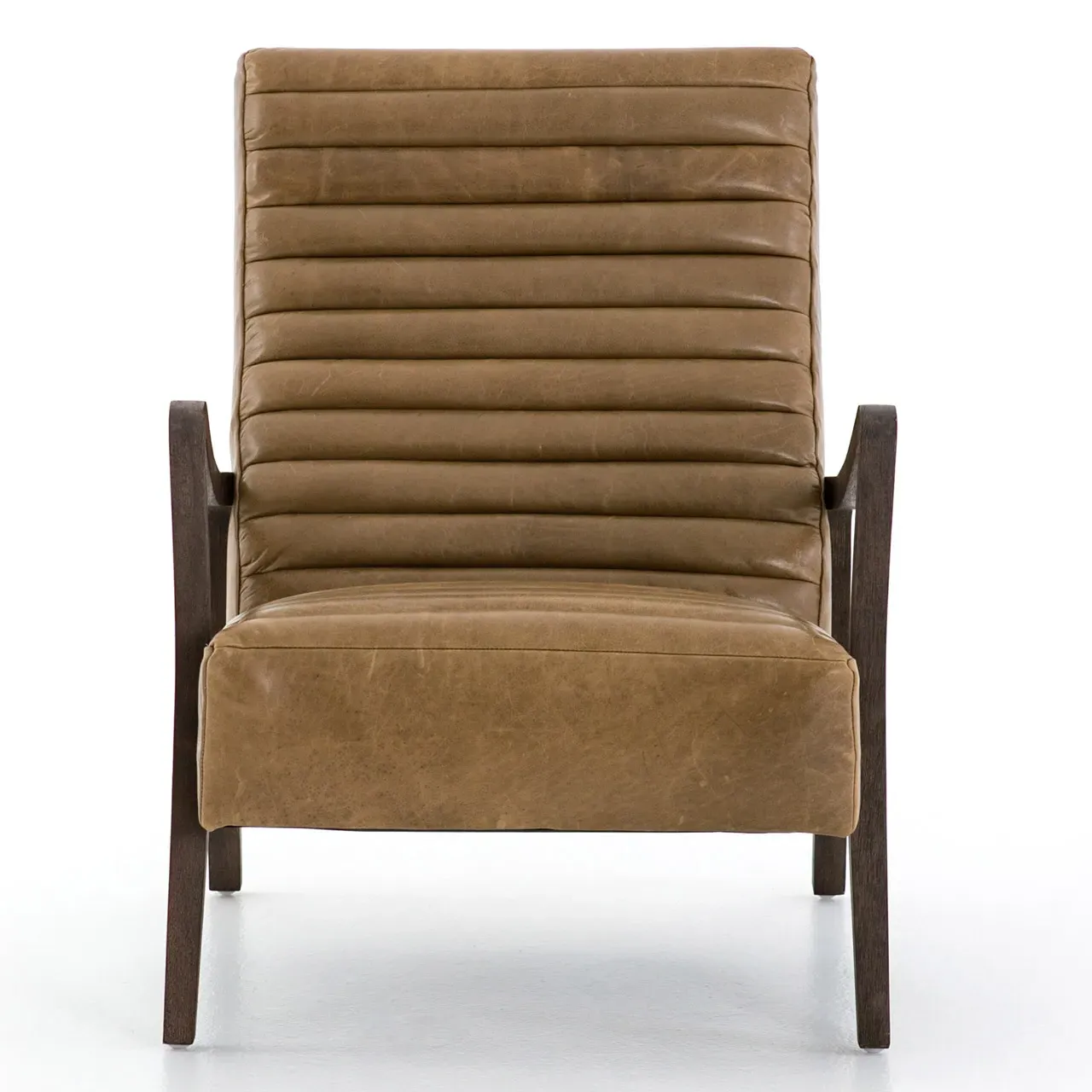 Amani Tufted Arm Chair - Brown, Leather