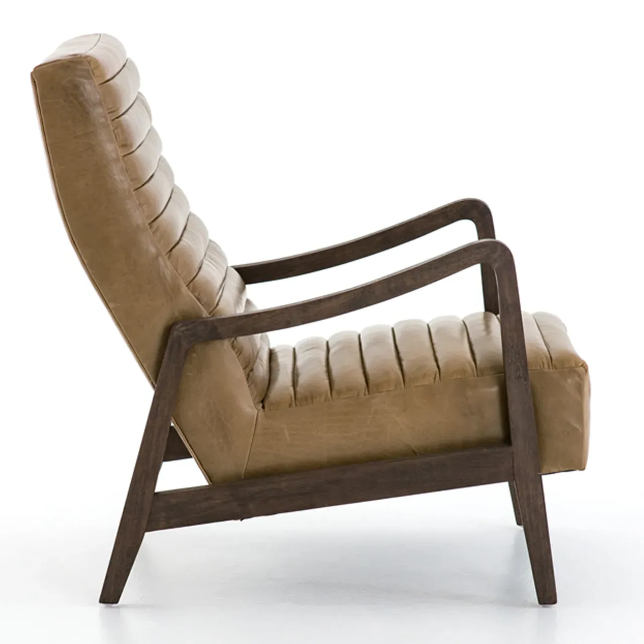 Amani Tufted Arm Chair - Brown, Leather