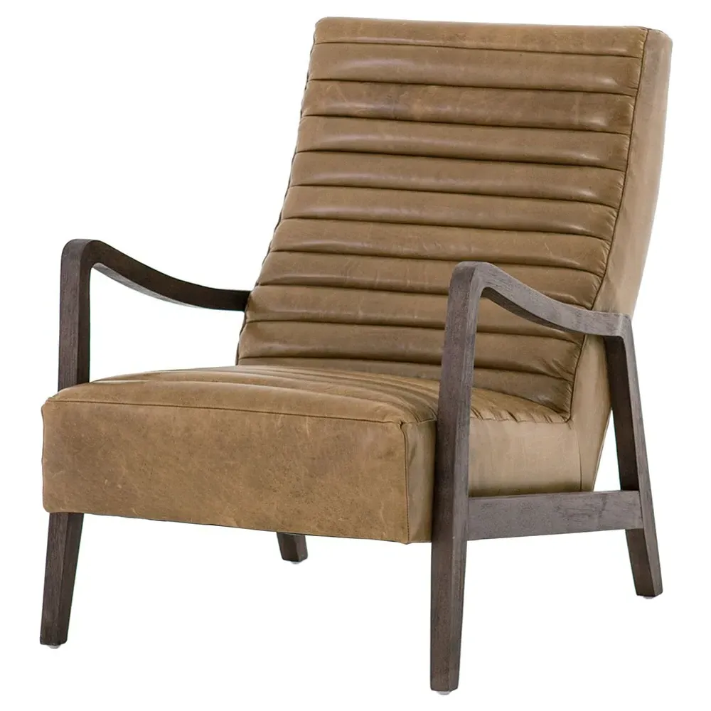 Amani Tufted Arm Chair - Brown, Leather image