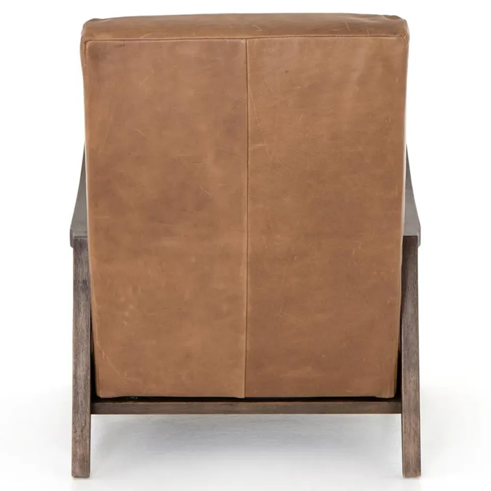 Amani Tufted Recliner Arm Chair - Brown, Leather