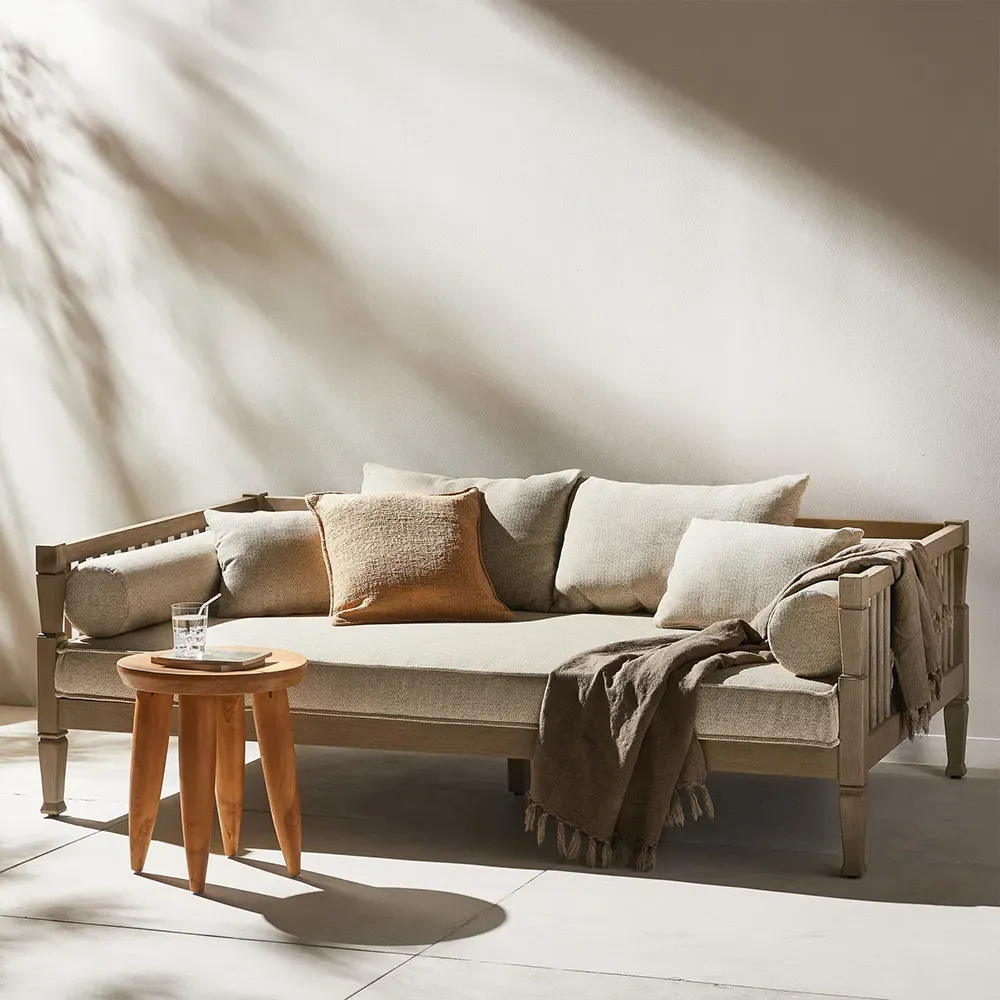 Amara Outdoor Sofa - Beige, Teak