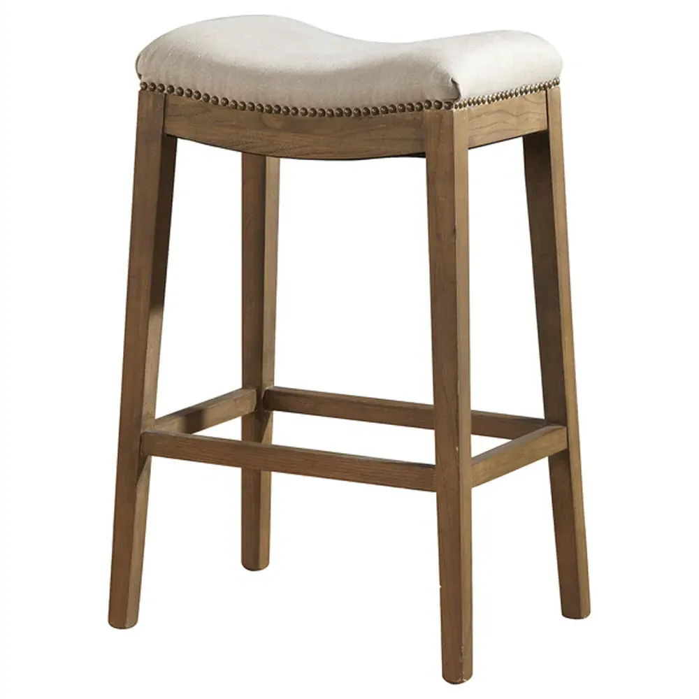 Amari Backless Counter Stool with Nailhead - Brown, Oak