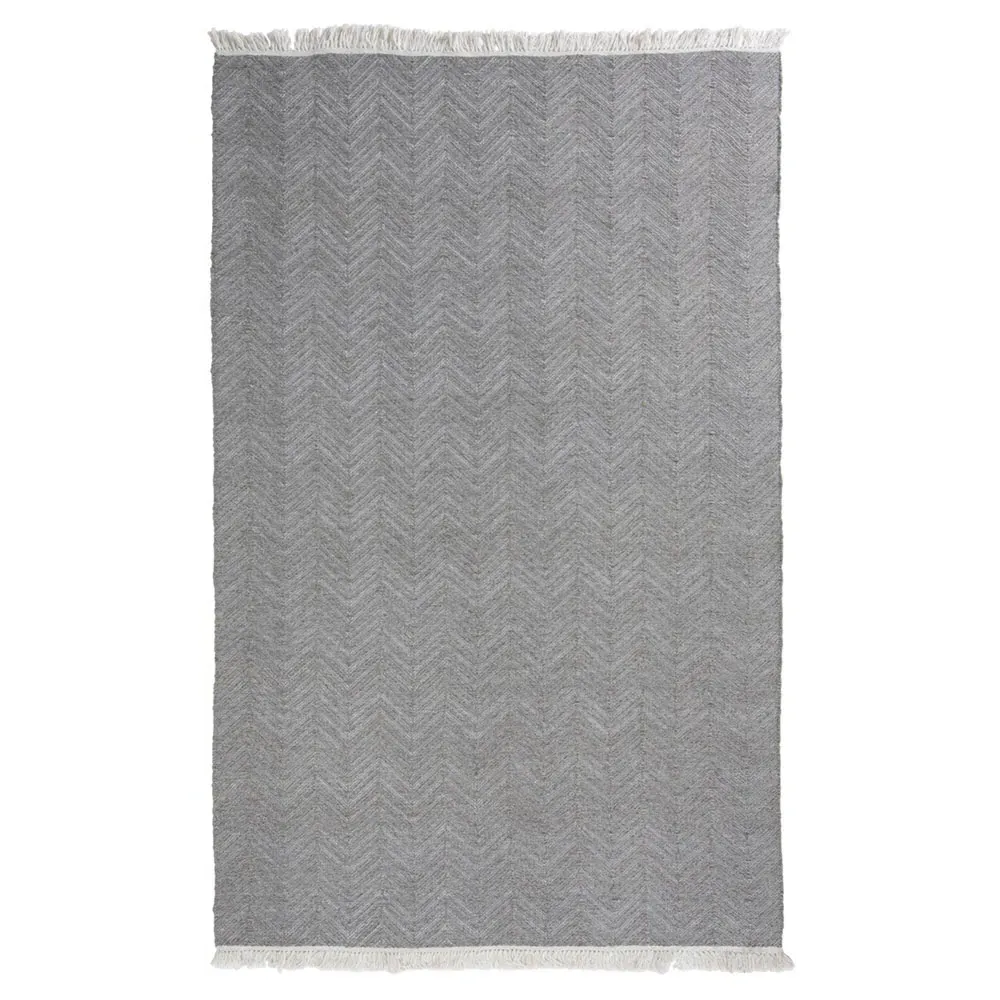 Amari Herringbone Patterned Indoor Outdoor Rug - Grey, Polypropylene