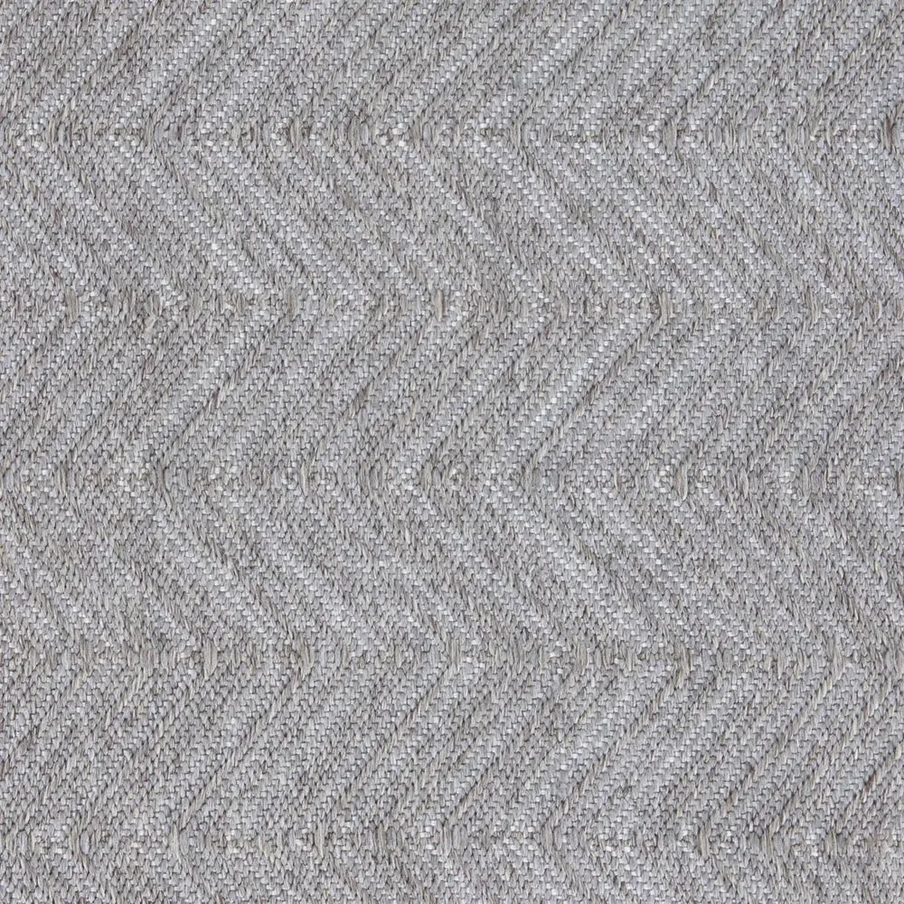 Amari Herringbone Patterned Indoor Outdoor Rug - Grey, Polypropylene