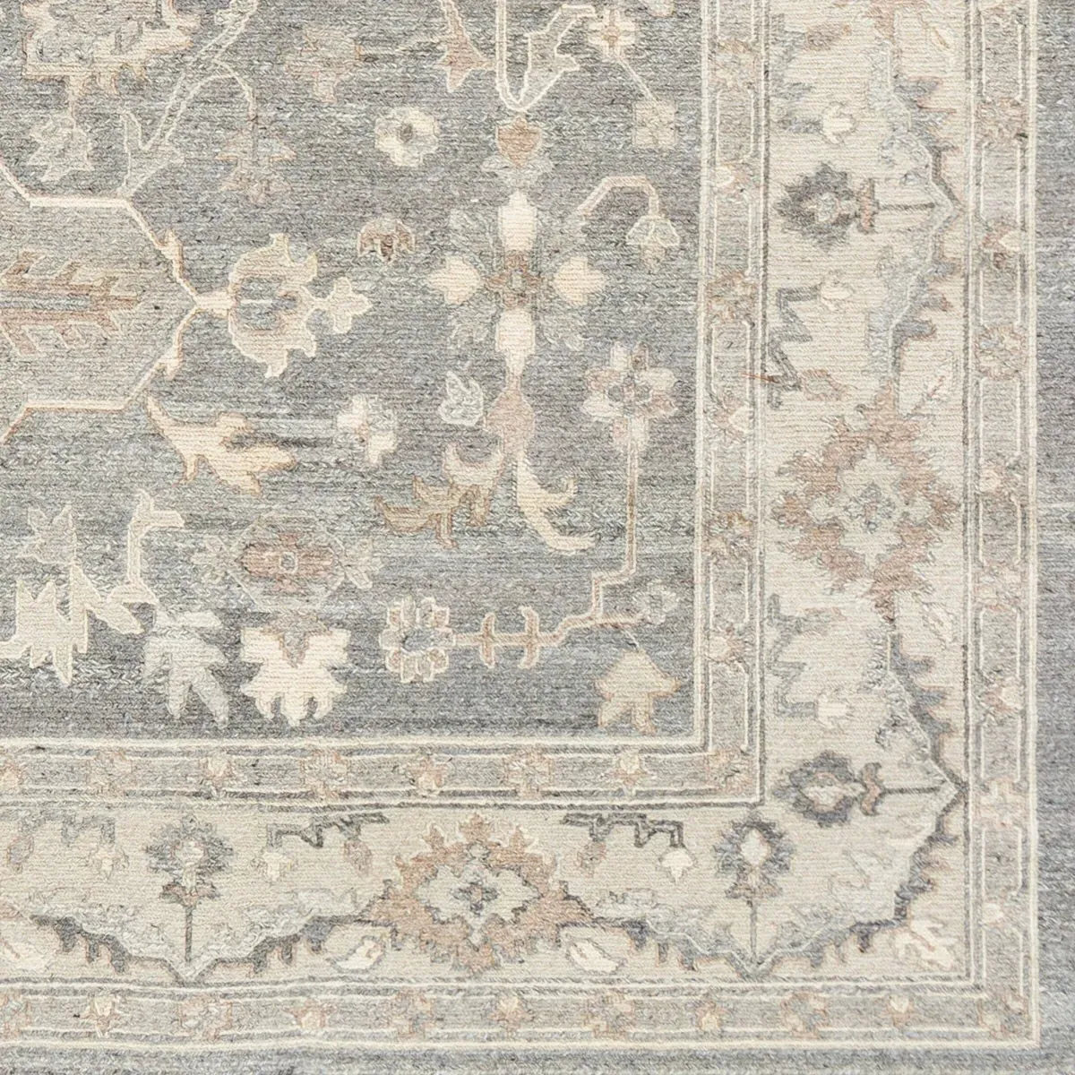 Amaris 8x10 Oushak Patterned Hand Knotted Rug - Grey, Wool