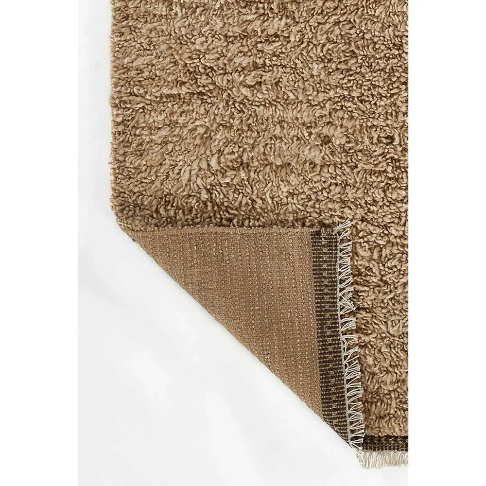 Amaris Fringed Solid Rug - Brown, Wool