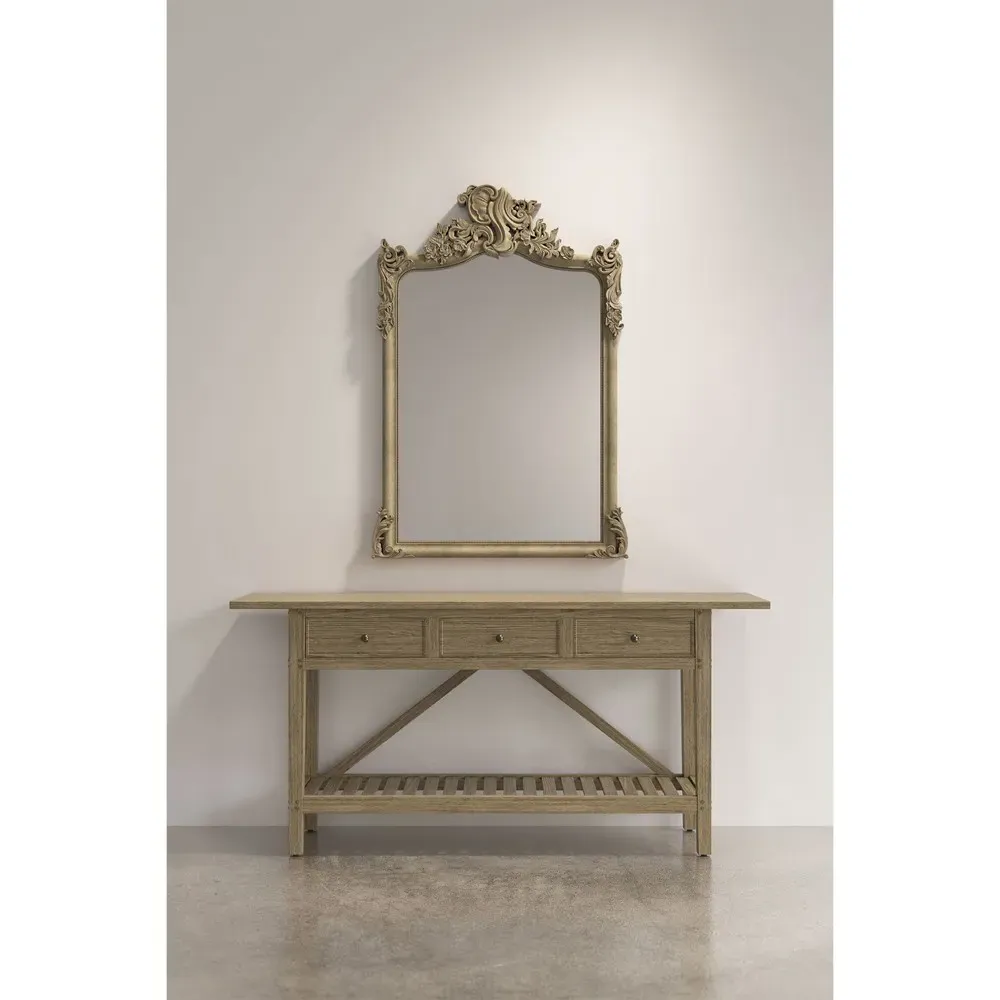 Amaury Rectangular Console Table - Brown, Oak