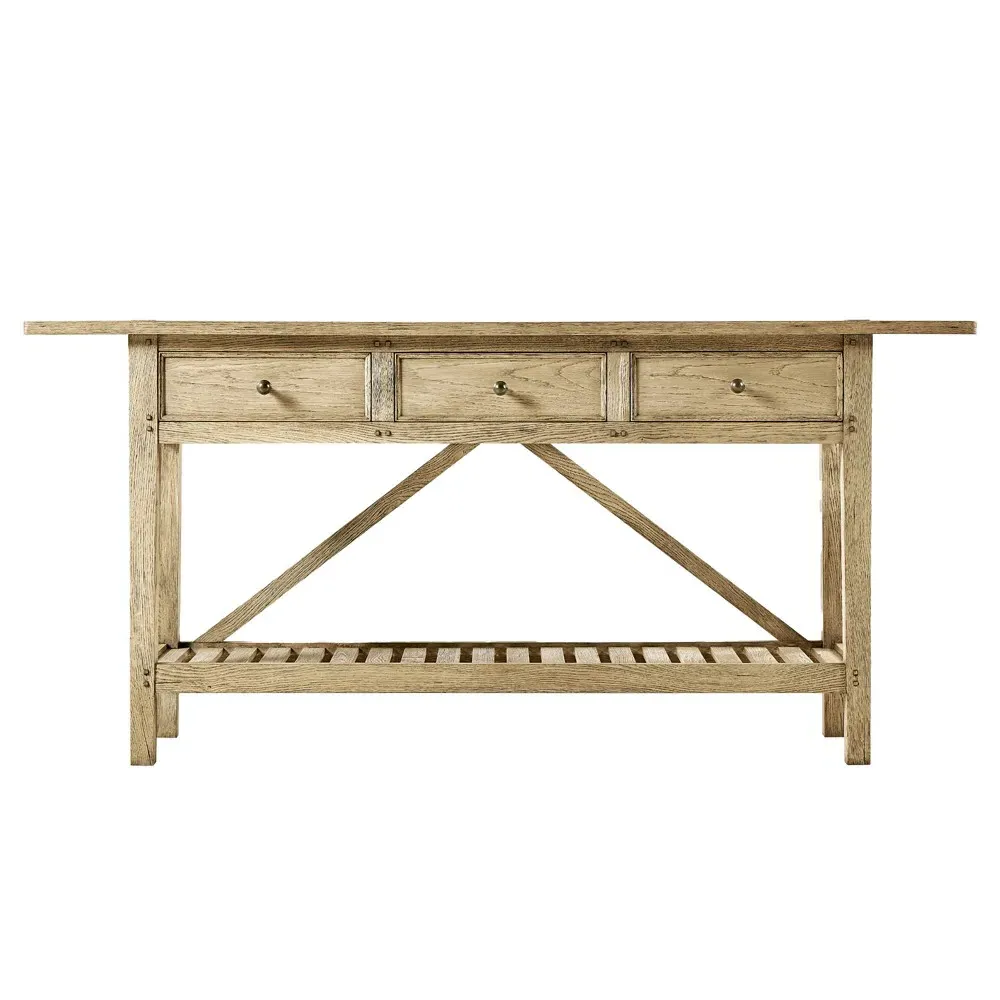 Amaury Rectangular Console Table - Brown, Oak image
