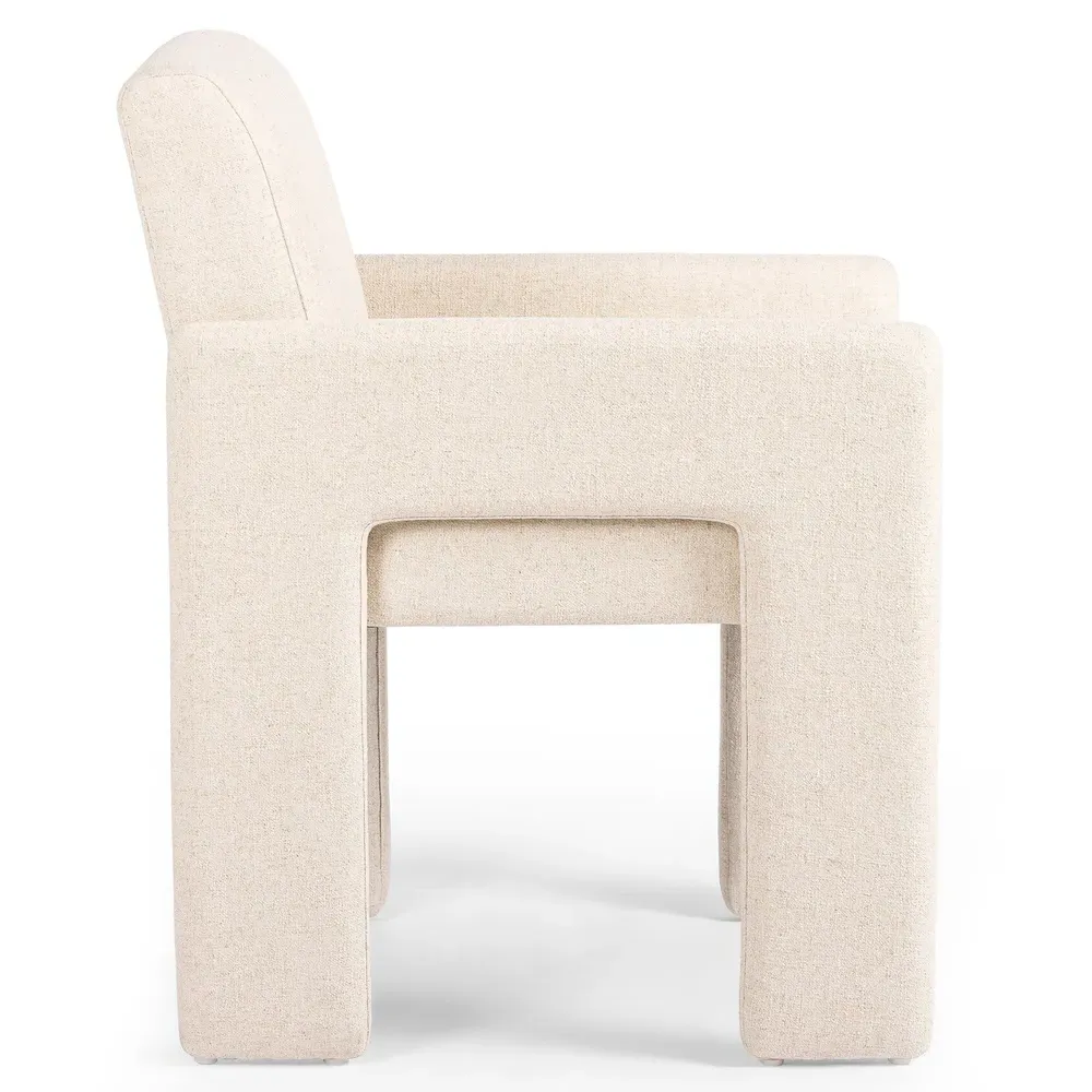 Amaya Dining Arm Chair - Off White