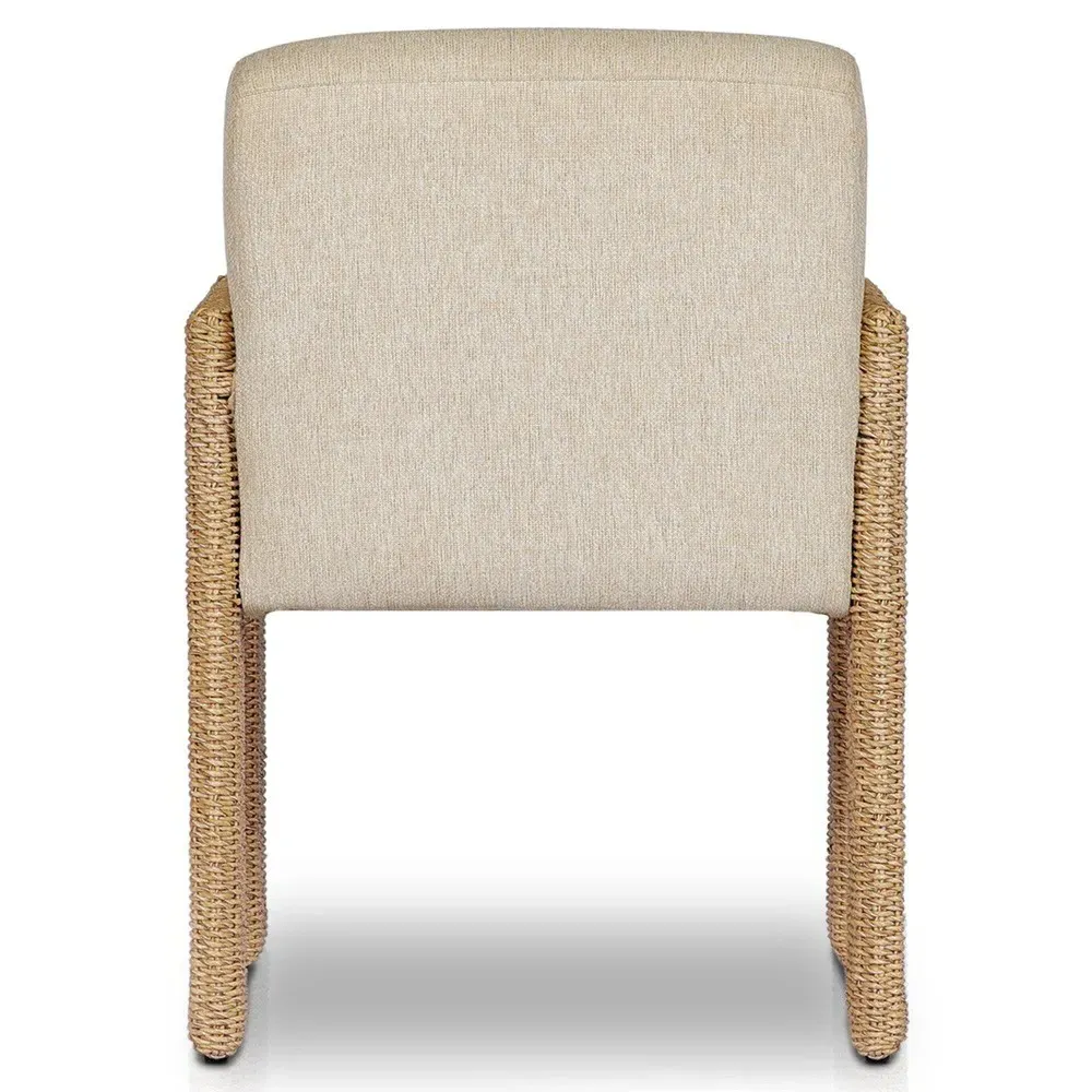 Amaya Outdoor Dining Arm Chair - Beige, Polyethylene