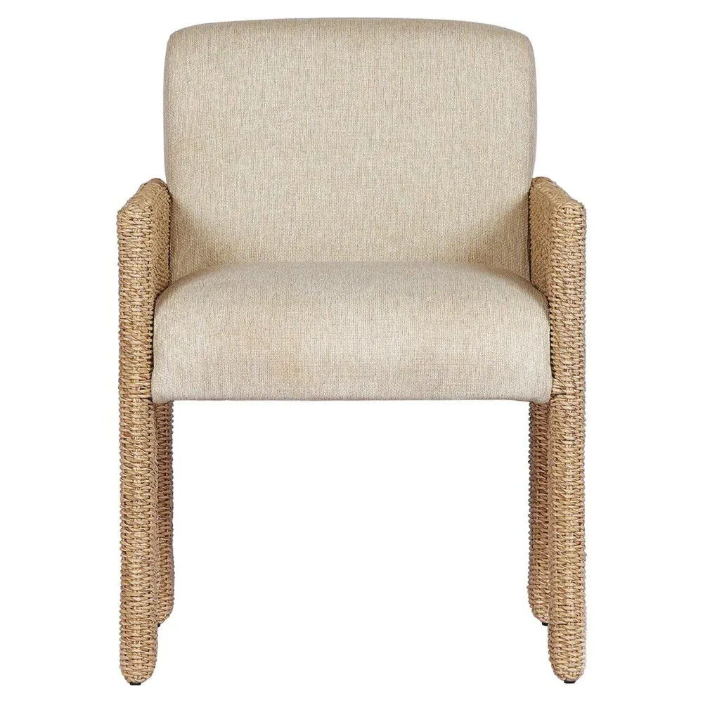 Amaya Outdoor Dining Arm Chair - Beige, Polyethylene image