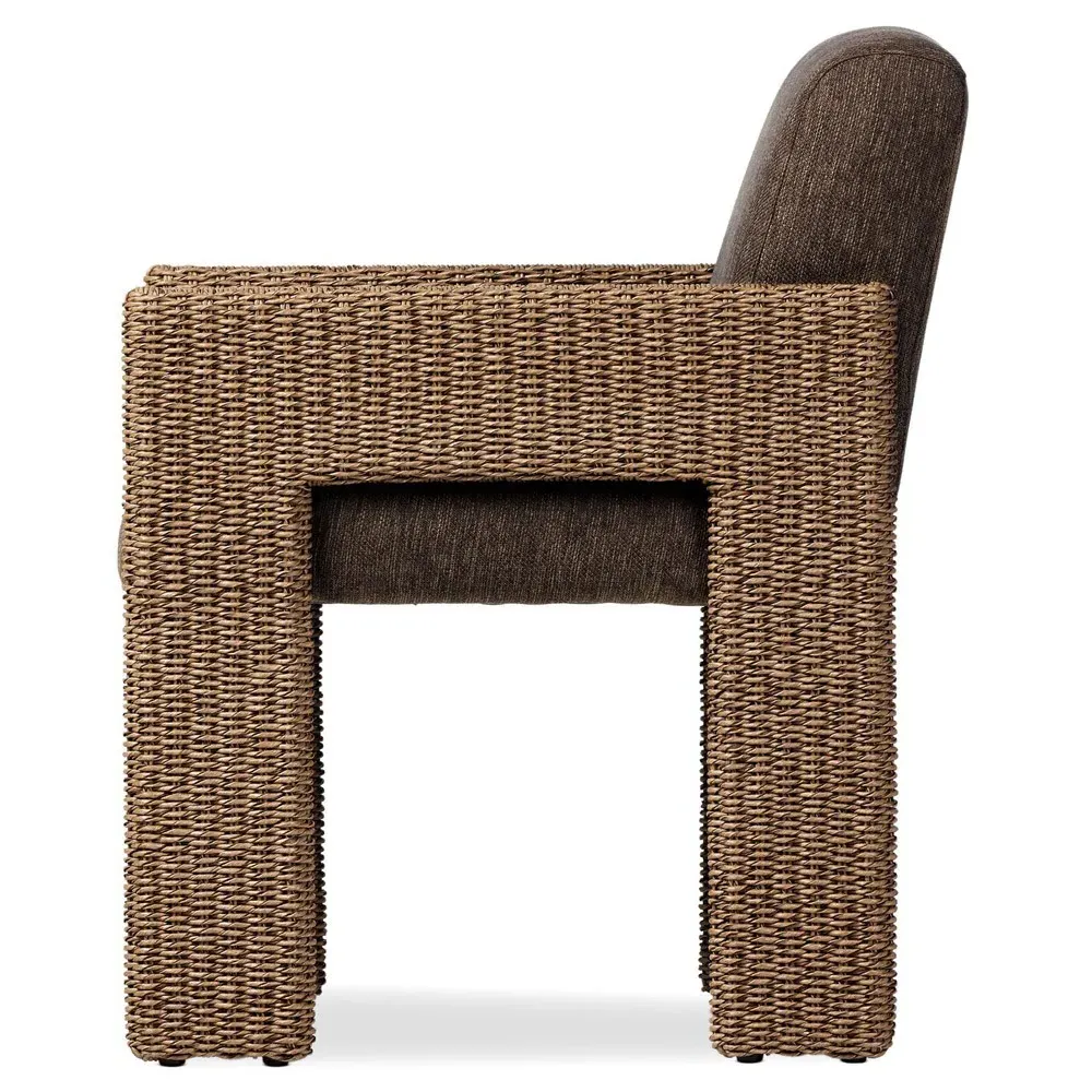 Amaya Outdoor Dining Arm Chair - Brown, Woven