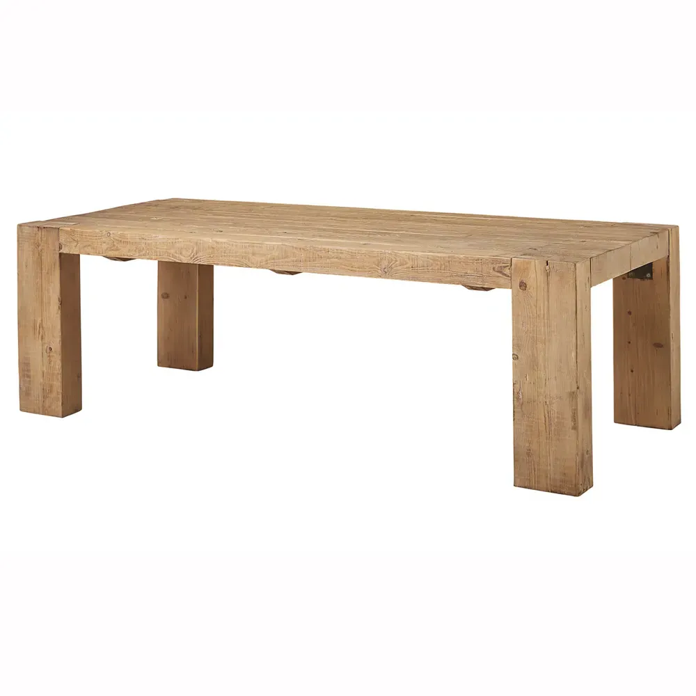 Amayah Rectangular Dining Table - Brown, Pine Wood
