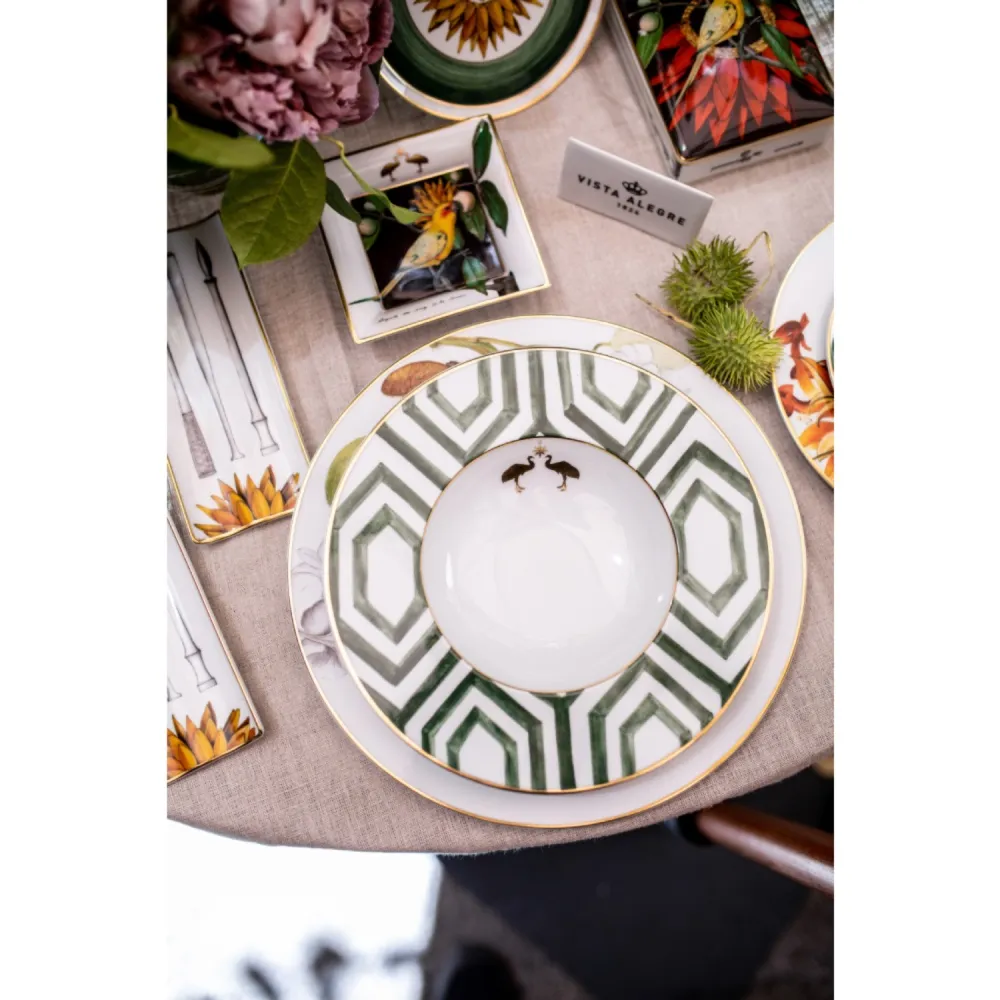 Amazonia Global Bazaar Pasta Plate Set - Green, Porcelain