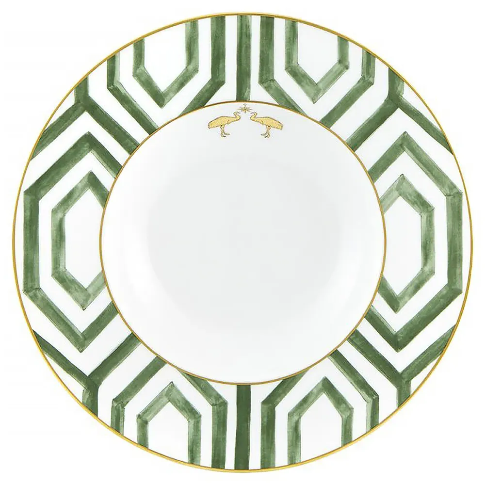 Amazonia Global Bazaar Pasta Plate Set - Green, Porcelain
