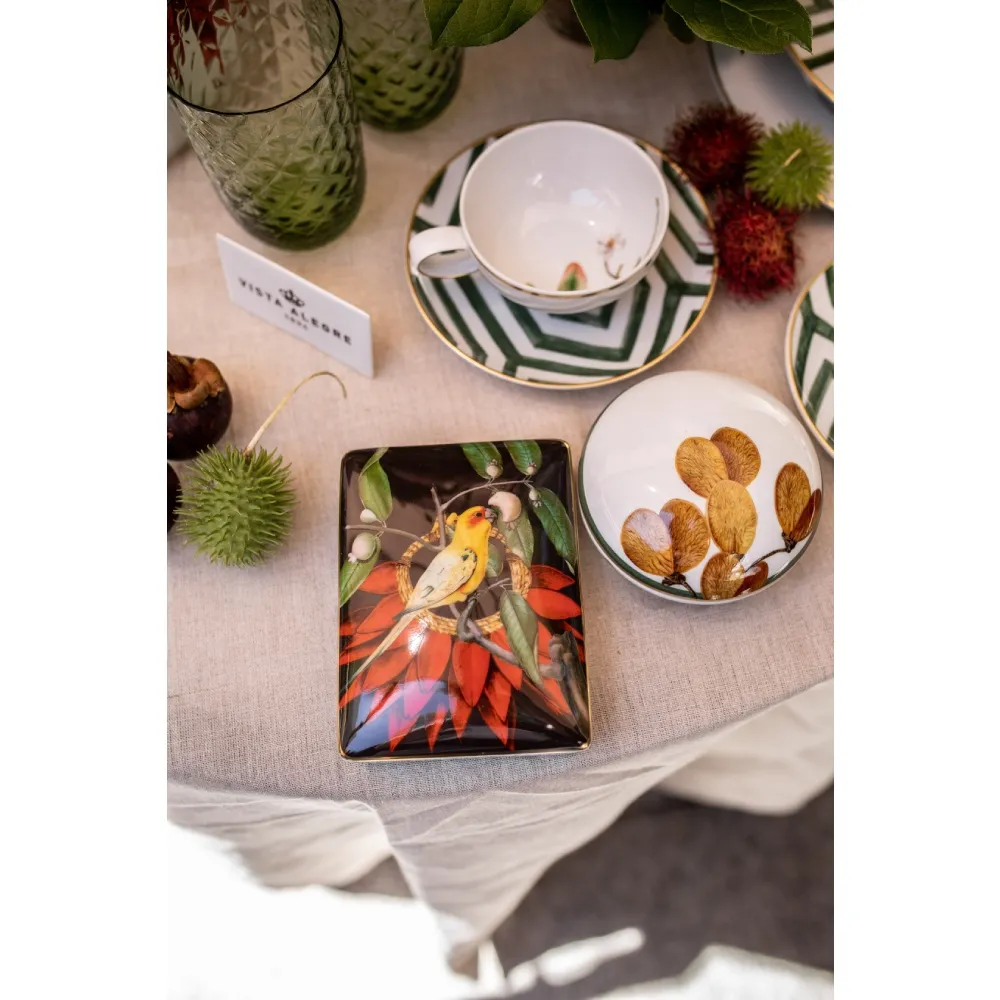 Amazonia Global Porcelain Tea Cup and Saucer Set - Green