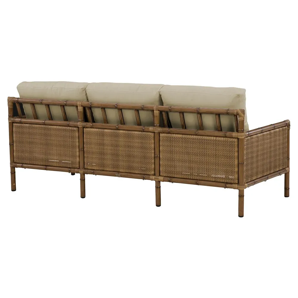 Amber Coastal Beach Woven Wicker Outdoor Sofa - Sand