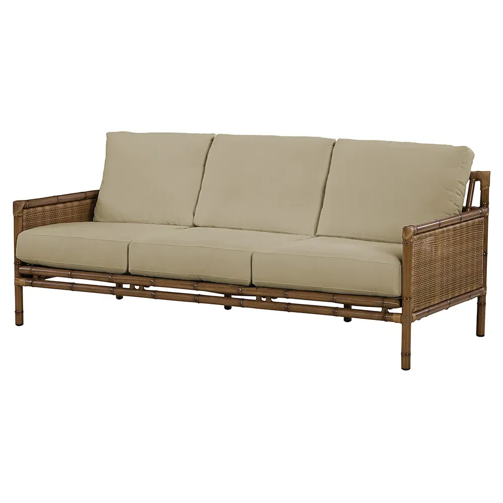 Amber Coastal Beach Woven Wicker Outdoor Sofa - Sand