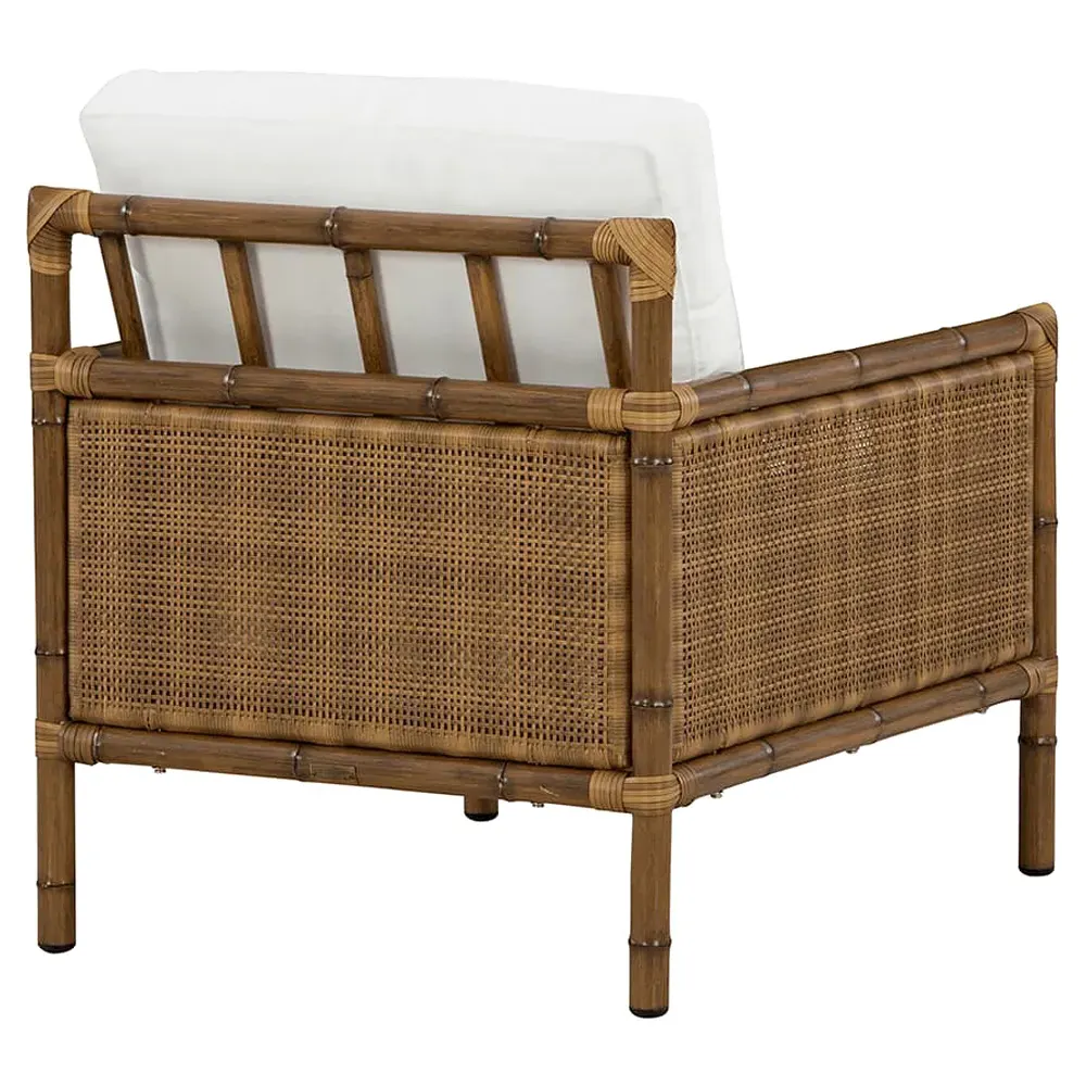 Amber Woven Wicker Outdoor Lounge Chair - White, Synthetic