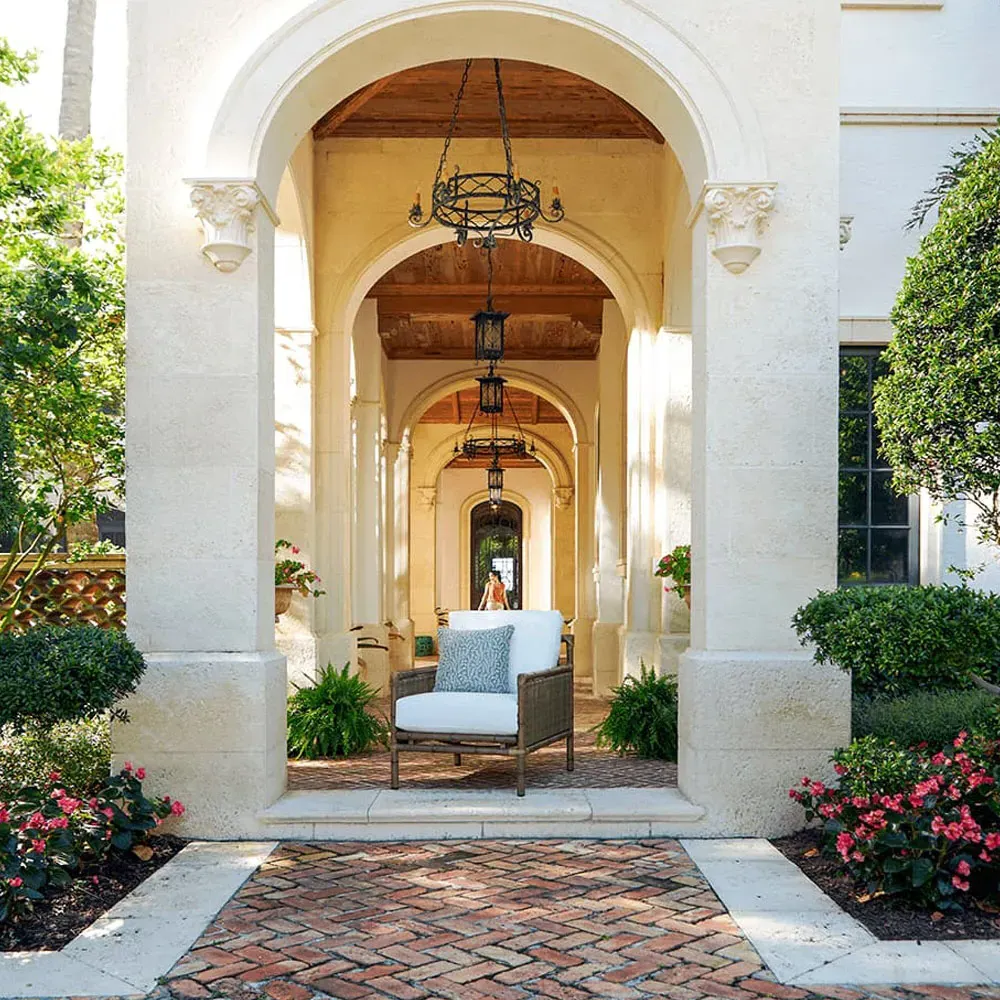 Amber Woven Wicker Outdoor Lounge Chair - White, Synthetic