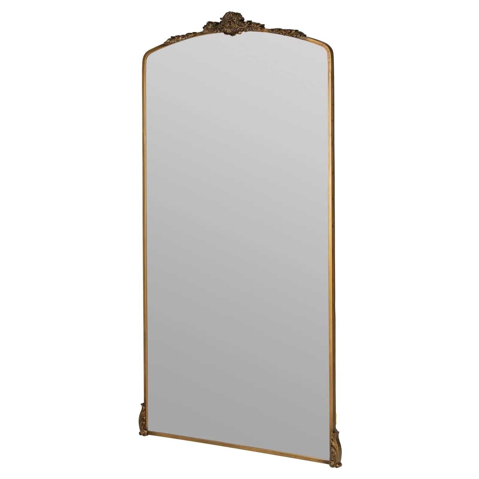 Ambrose Ornate Floor Mirror - Antique Gold, Metal