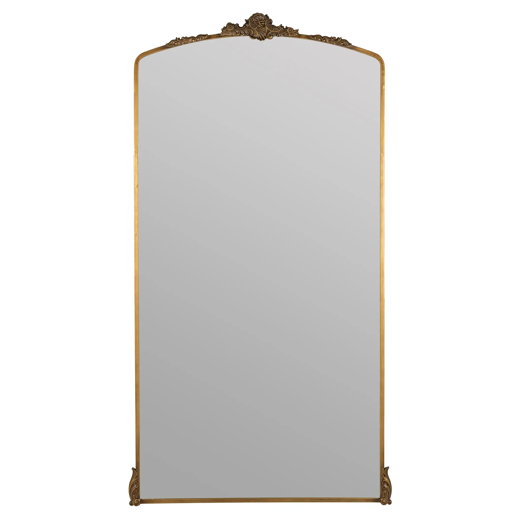 Ambrose Ornate Floor Mirror - Antique Gold, Metal