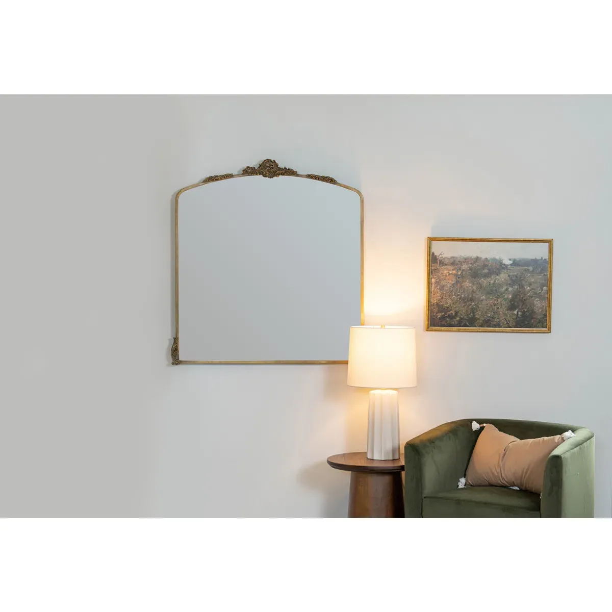 Ambrose Ornate Wall Mirror - Antique Gold, Metal