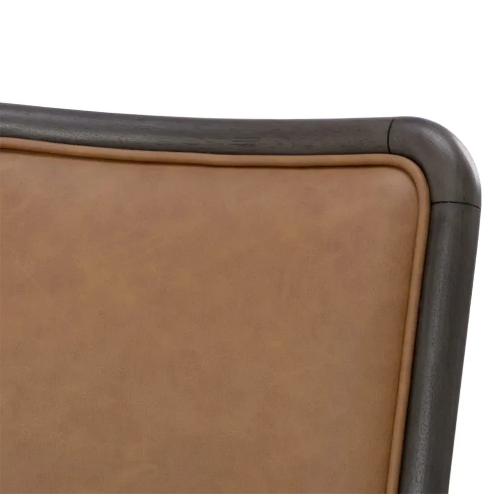 Ambrosia Dining Side Chair Set of 2 - Brown, Faux Leather