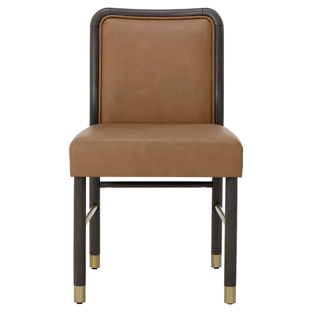 Ambrosia Dining Side Chair Set of 2 - Brown, Faux Leather image