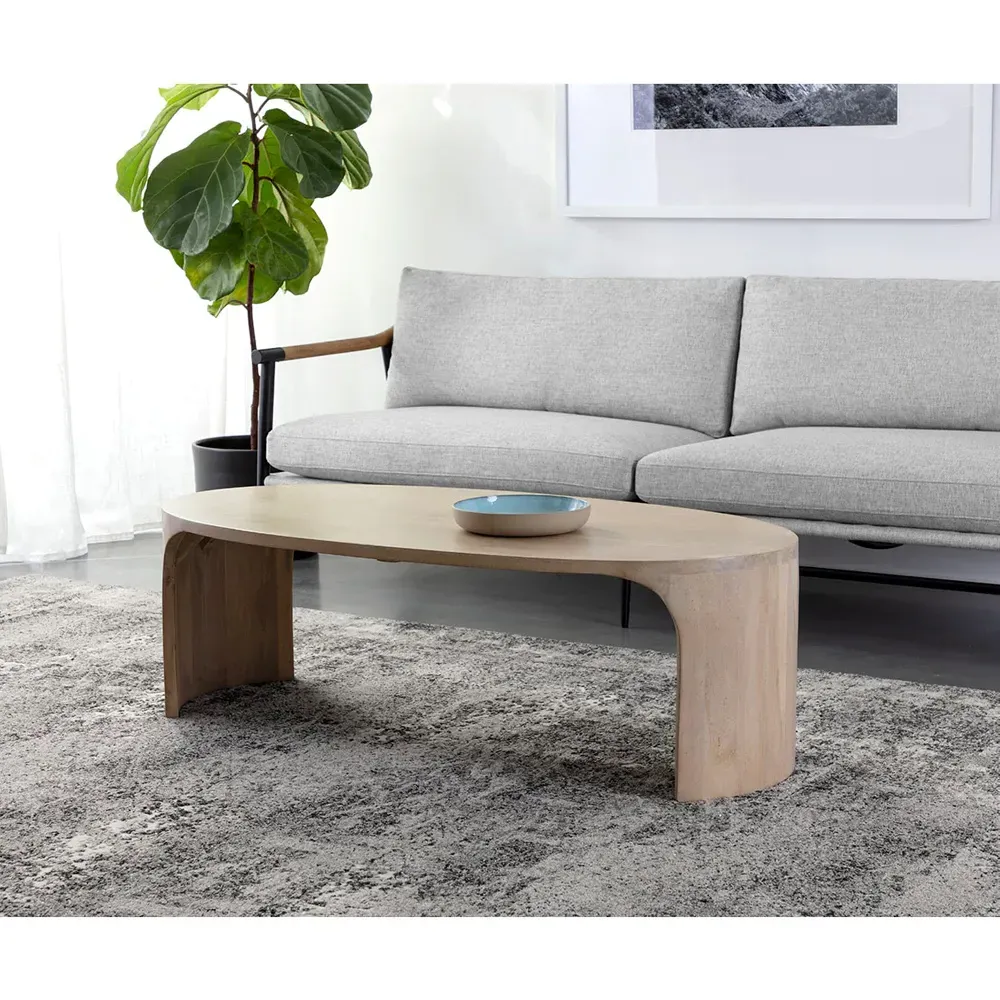 Amedda Oval Coffee Table - Brown, Acacia Wood