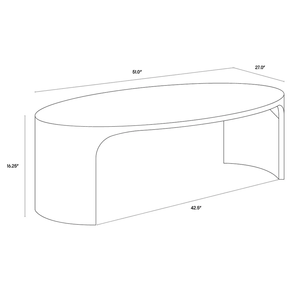 Amedda Oval Coffee Table - Brown, Acacia Wood