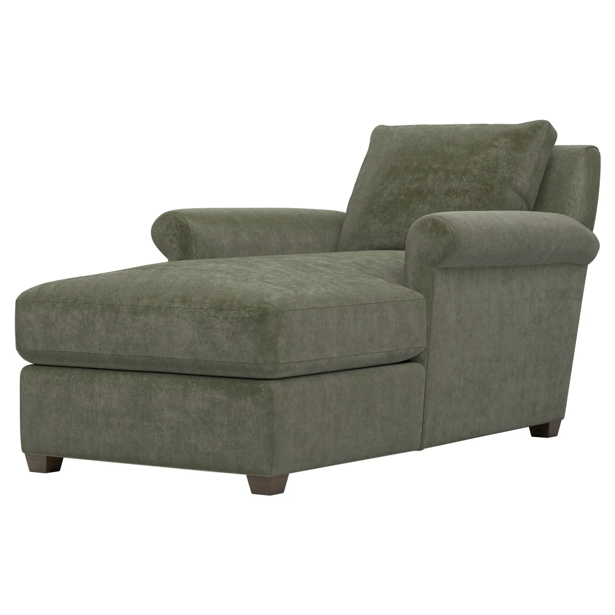 Ameerah Chaise Lounge - Sage Green, Velvet